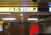 There is a direction board to the elevator [b] so follow the direction board.